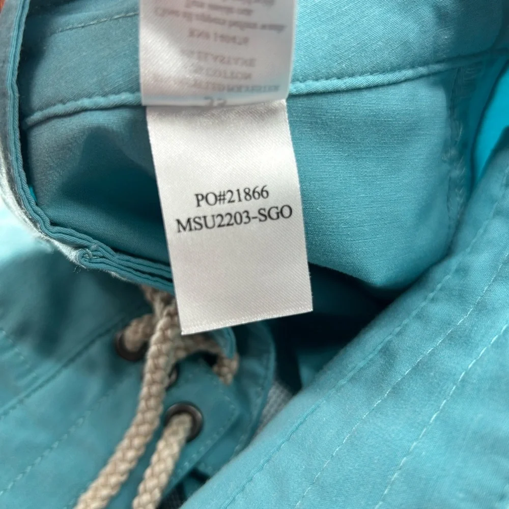 Mens Faherty Brand Board shorts Vintage Tape Sky Geo Stripe turquoise size 35 - Picture 6 of 9